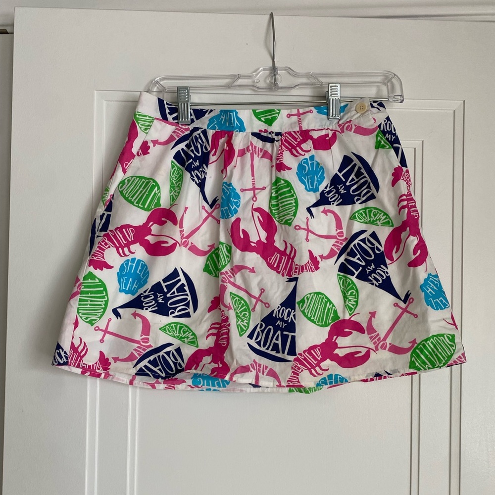 Lilly Pulitzer Pink and Blue Nautical Skirt